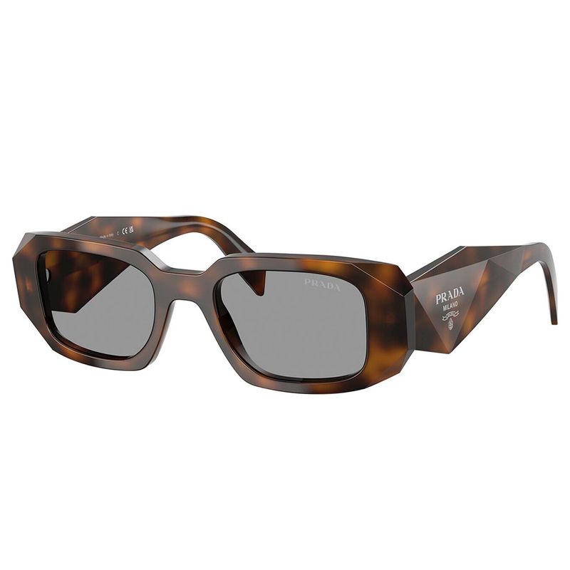 Prada Pr 17ws 20d50q Juniper Tortoise Plastic Rectangle Sunglasses Grey Lens